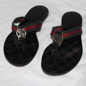 Gucci Sandals red and green stripe